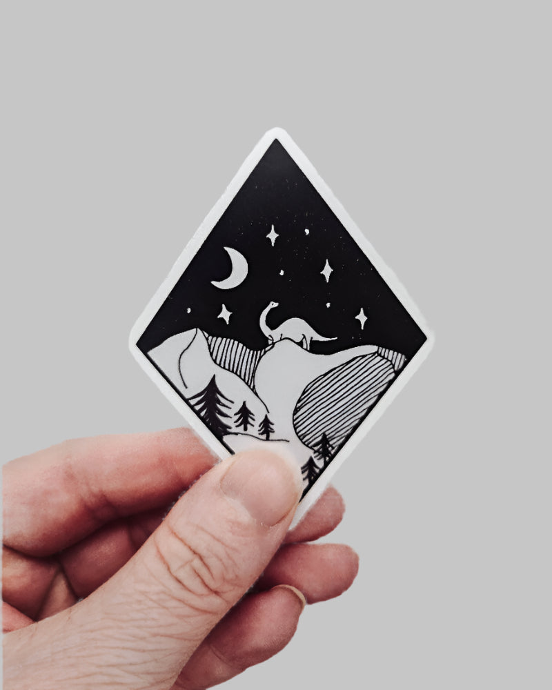 moon dinosaur vinyl sticker