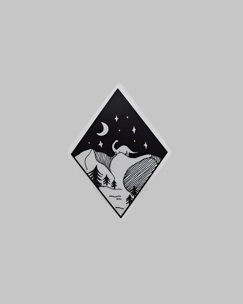 moon dinosaur vinyl sticker
