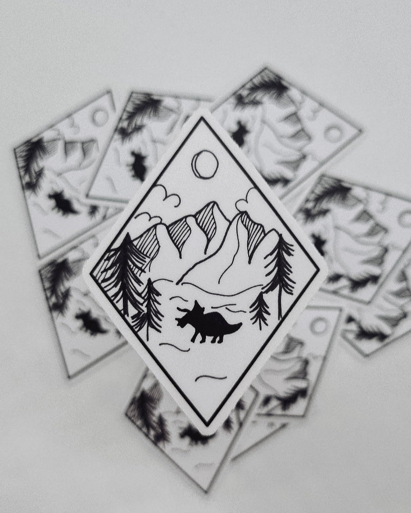 sun dinosaur vinyl sticker