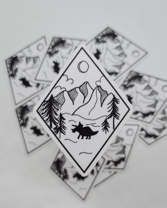 sun dinosaur vinyl sticker