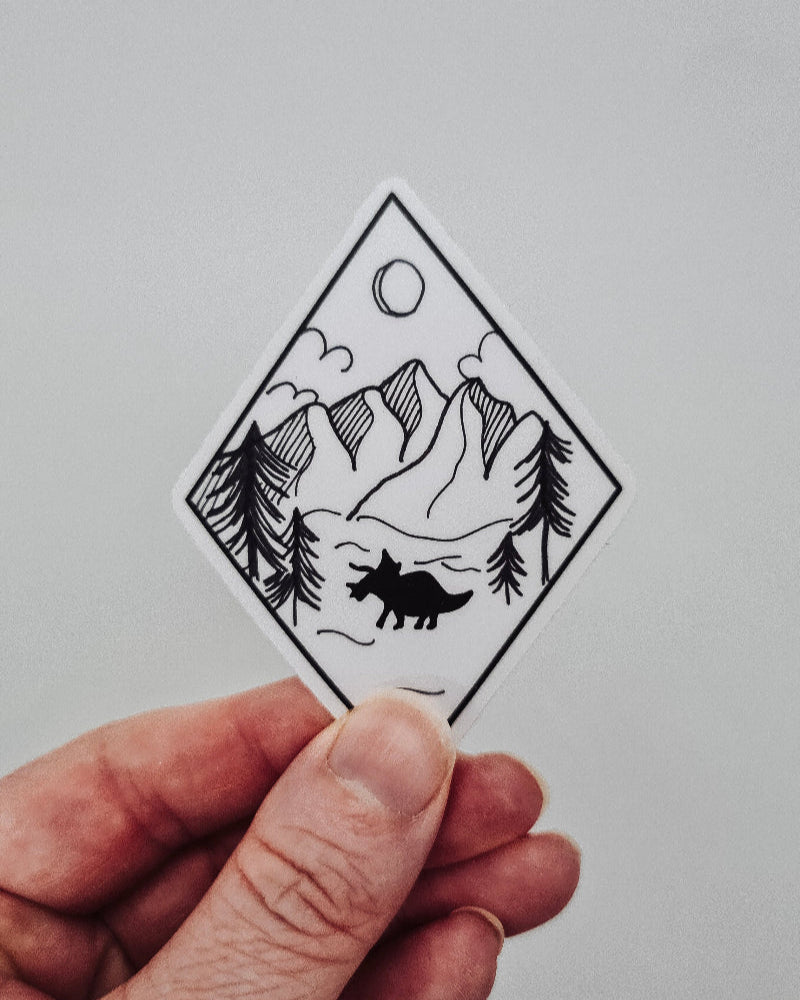 sun dinosaur vinyl sticker